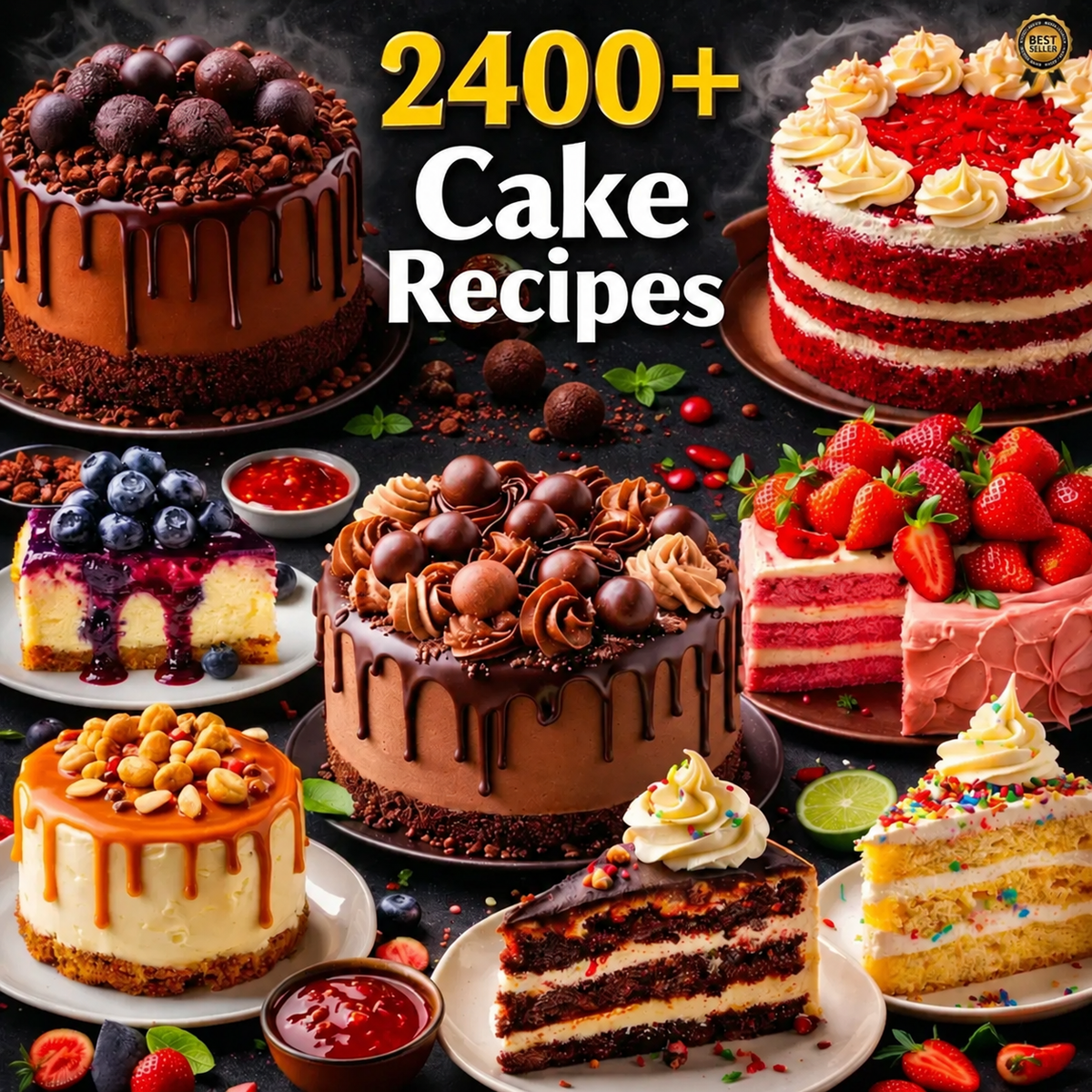 2400+ Cake Recipes Digital Cookbook Bundle | Easy Professional Baking Guide | Moist Cake Secret Recipes | Beginner to Pro Baker SVG PDF